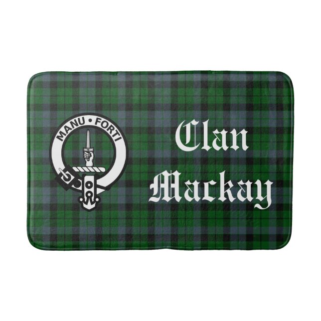 Klan Mackay Vapensköld Badge & Tartan Badrumsmatta (Framsidan)