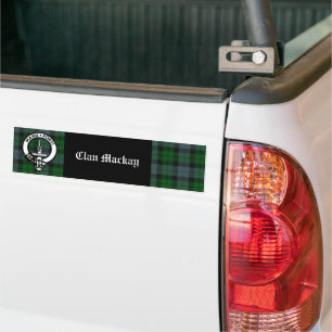 Klan Mackay Vapensköld Badge & Tartan Bumper Stick Bildekal