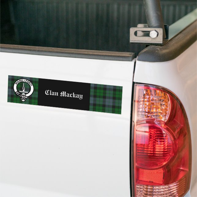 Klan Mackay Vapensköld Badge & Tartan Bumper Stick Bildekal (På lastbil)