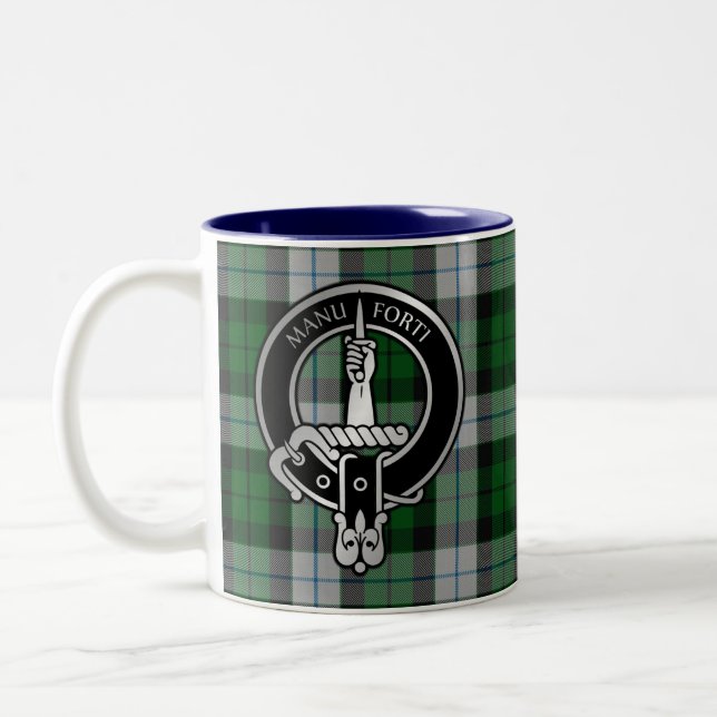 Klan MacKay Vapensköld & Dress Tartan Tone Coffee  Två-Tonad Mugg (Vänster)