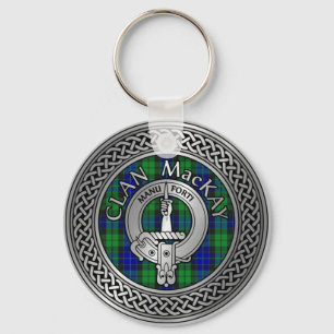 Klan MacKay-Vapensköld och Tartan Knot-nyckelkedja Nyckelring
