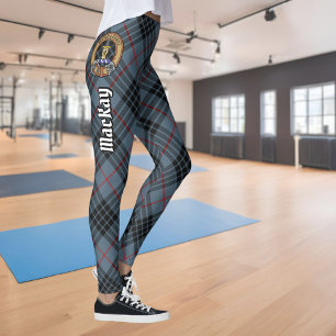 Klan MacKay-Vapensköld över Blue Tartan Leggings