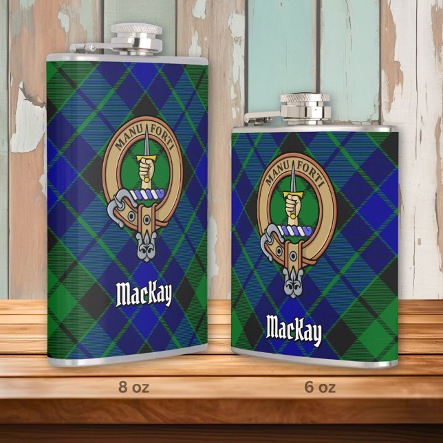 Klan MacKay-Vapensköld över Tartan Fickplunta (Skapare uppladdad)