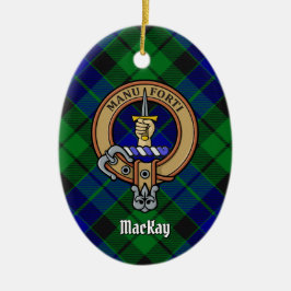 Klan MacKay-Vapensköld över Tartan Julgransprydnad Keramik