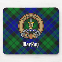 Klan MacKay-Vapensköld över Tartan