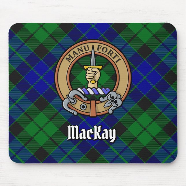 Klan MacKay-Vapensköld över Tartan Musmatta (Framsidan)