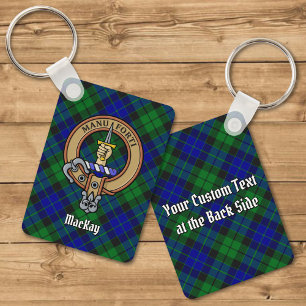 Klan MacKay-Vapensköld över Tartan Nyckelring