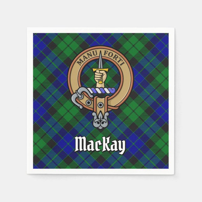 Klan MacKay-Vapensköld över Tartan Pappersservett (Framsidan)