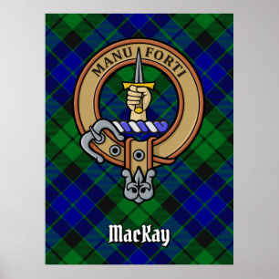 Klan MacKay-Vapensköld över Tartan Poster
