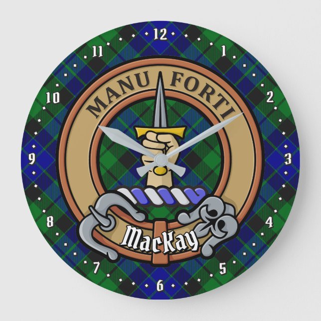 Klan MacKay-Vapensköld över Tartan Stor Klocka (Framsida)