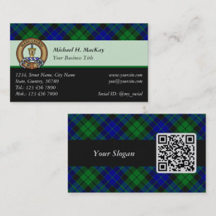 Klan MacKay-Vapensköld över Tartan Visitkort