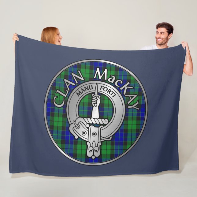 Klan MacKay-Vapensköld & Tartan Fleecefilt (På plats)