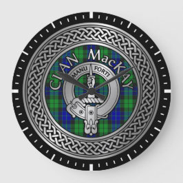 Klan MacKay Vapensköld & Tartan Knot Large Clock Stor Klocka