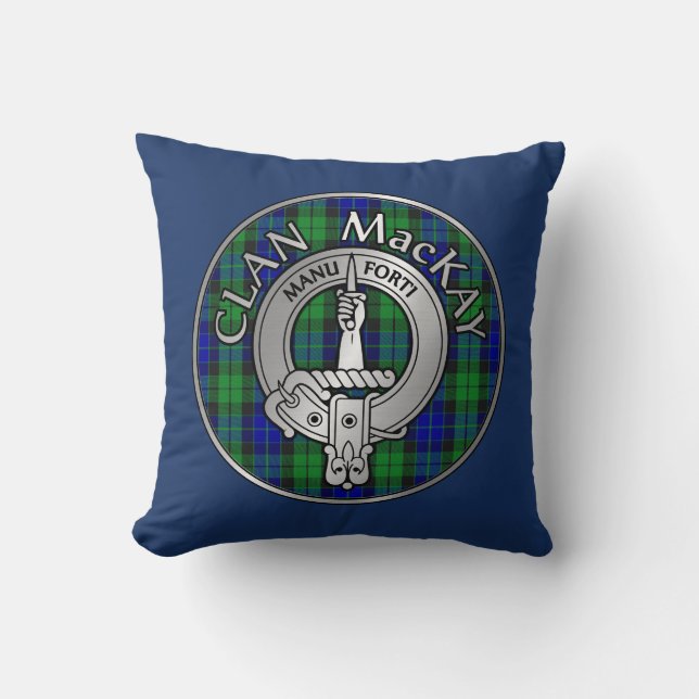 Klan MacKay-Vapensköld & Tartan Kudde (Framsida)