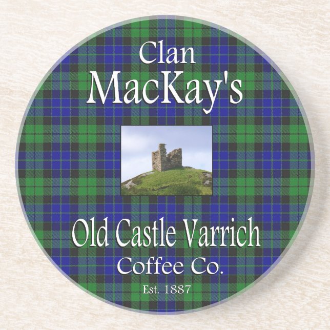 Klan MacKays gamla Castle Varrich Coffee Co. Underlägg (Framsidan)