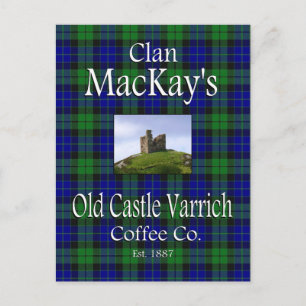 Klan MacKays gamla Castle Varrich Coffee Co. Vykort
