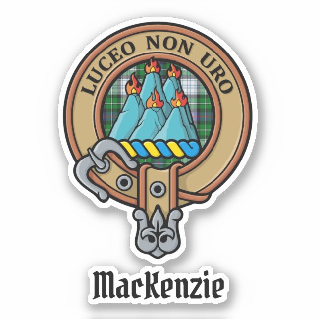 Klan MacKenzie Crest över klänning tartan dekal (Framsida)