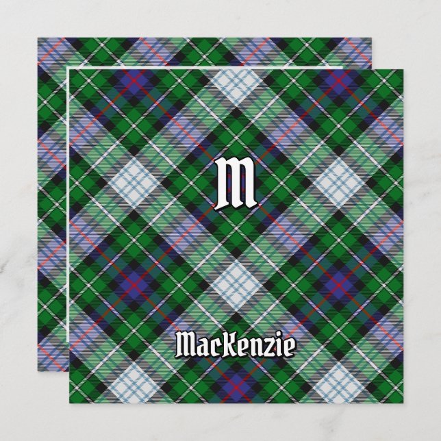 Klan MacKenzie Dress Tartan Inbjudningar (Fram/baksida)