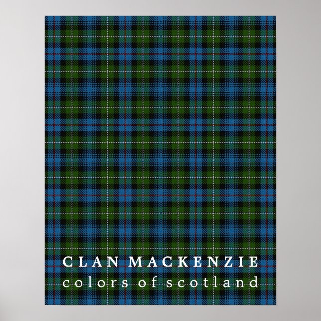 Klan MacKenzie Färg of Scotland Tartan Poster (Framsidan)