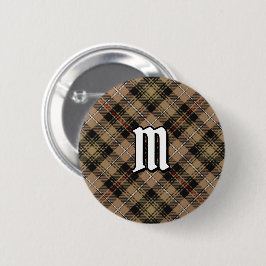 Klan MacKenzie Hunting Brown Tartan Button Knapp
