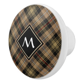 Klan MacKenzie Hunting Brown Tartan Ceramic Knob Knopp