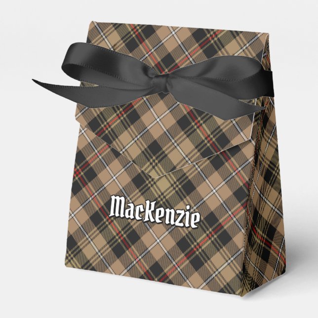 Klan MacKenzie Hunting Brown Tartan Favor Box Presentaskar (Framsidan Sidan)
