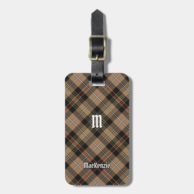Klan MacKenzie Hunting Brown Tartan Luggage Tag Bagagebricka (Vertikal Framsida)