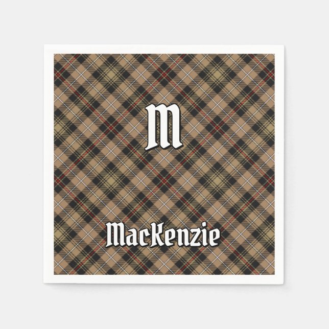 Klan MacKenzie Hunting Brown Tartan Napkins Pappersservett (Framsidan)