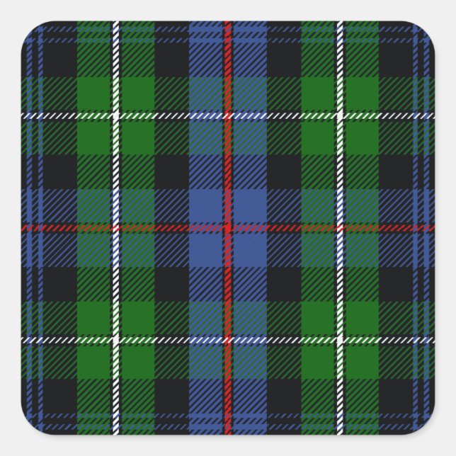 Klan MacKenzie Tartan Fyrkantigt Klistermärke (Framsida)