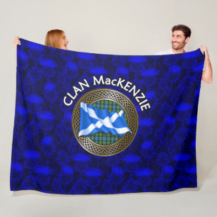 Klan MacKenzie Tartan Knot & Flagga Fleecefilt