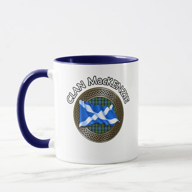 Klan MacKenzie Tartan Knot & Flagga Mugg (Vänster)