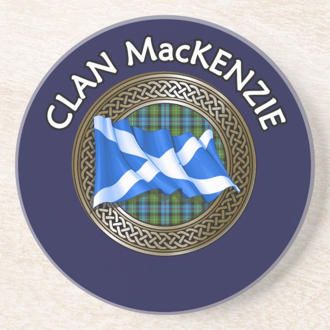 Klan MacKenzie Tartan Knot & Flagga Underlägg (Framsidan)