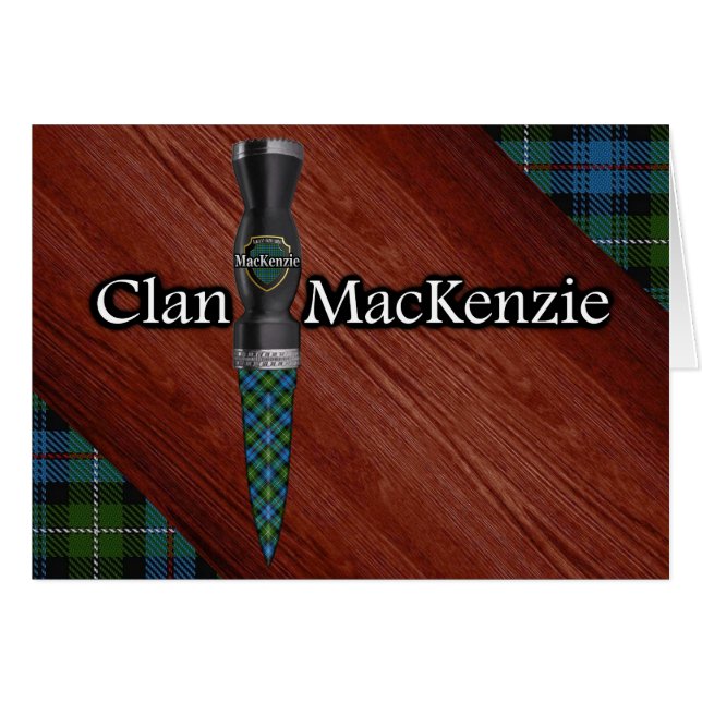 Klan MacKenzie Tartan Sgian Dubh Blade Hälsningskort (Framsidan Horizontal)