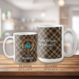 Klan MacKenzie Vapensköld över Brown Hunting Tarta Kaffemugg