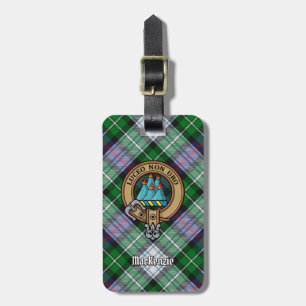 Klan MacKenzie-Vapensköld över Dress Tartan Bagagebricka