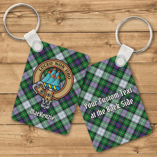Klan MacKenzie-Vapensköld över Dress Tartan Keycha Nyckelring