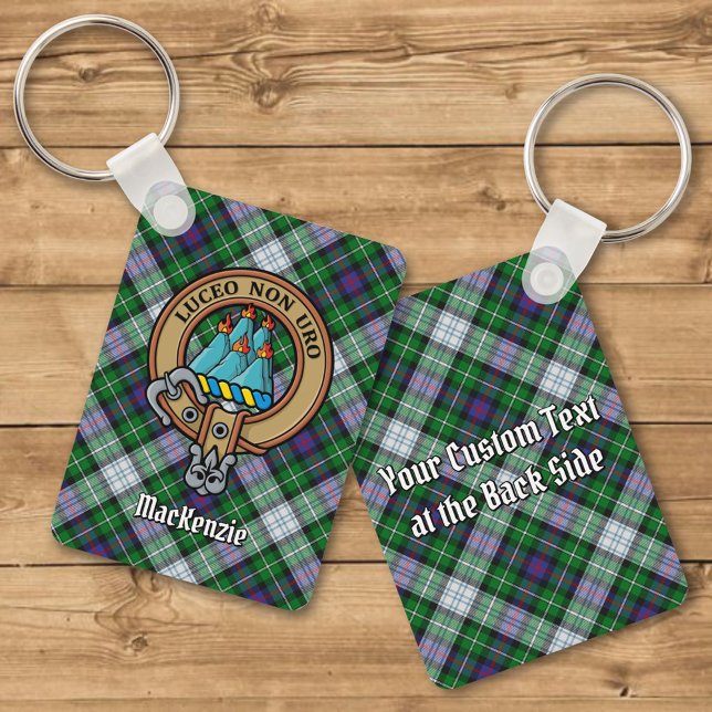 Klan MacKenzie-Vapensköld över Dress Tartan Keycha Nyckelring (Skapare uppladdad)