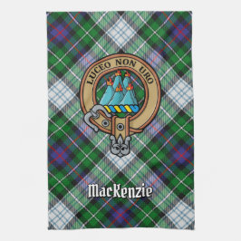 Klan MacKenzie-Vapensköld över Dress Tartan Kökshandduk