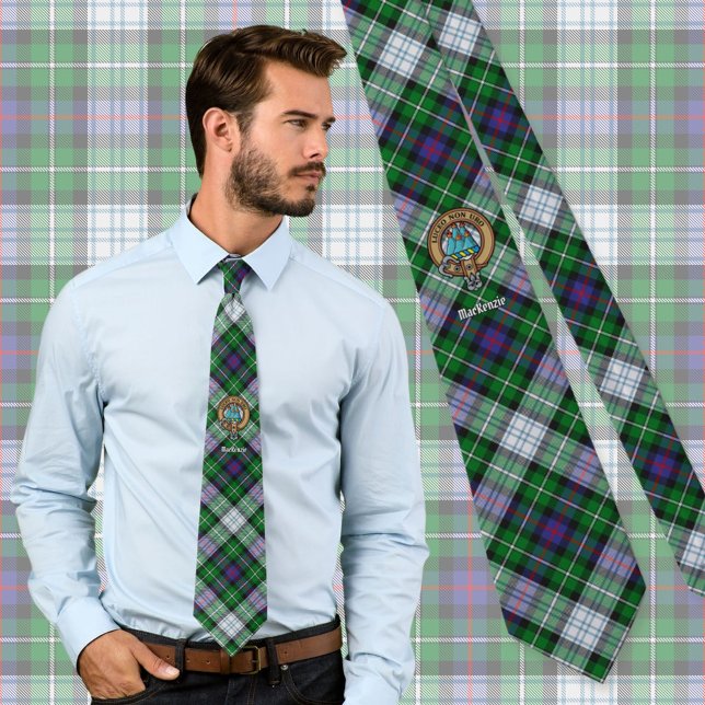 Klan MacKenzie-Vapensköld över Dress Tartan Slips (Skapare uppladdad)
