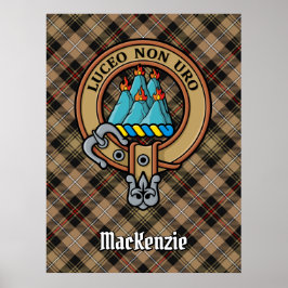 Klan MacKenzie-Vapensköld över jakt på Tartan Poster