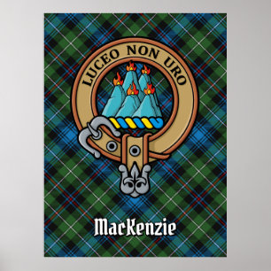 Klan MacKenzie-Vapensköld över Tartan Poster