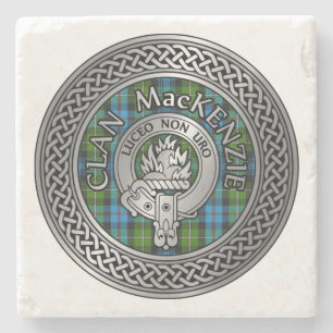 Klan MacKenzie Vapensköld & Tartan Knot Stenunderlägg