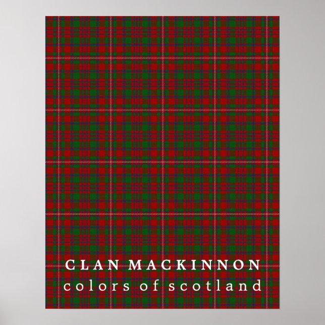 Klan MacKinnon Färg of Scotland Tartan Poster (Framsidan)