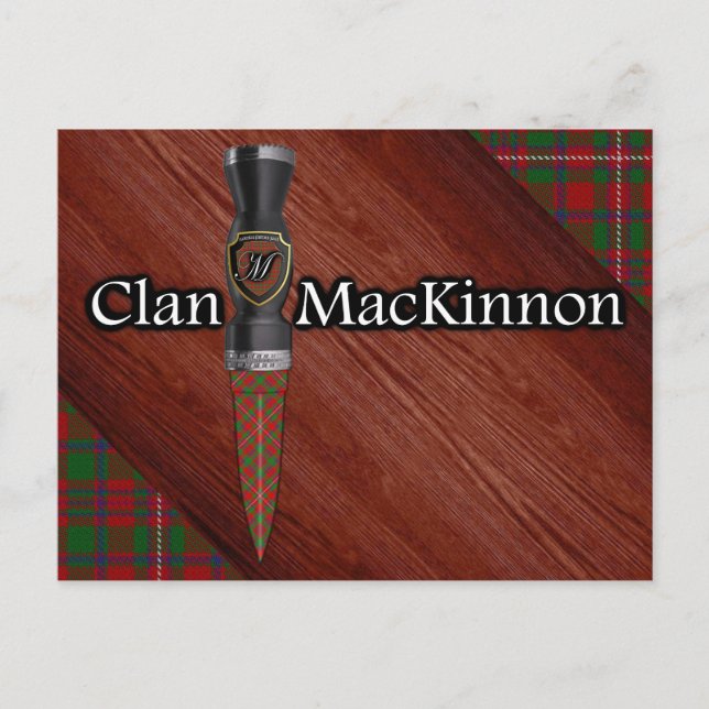 Klan MacKinnon Tartan Sgian Dubh Blade Vykort (Framsida)