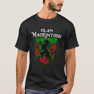 Klan Mackintosh Surname Scottish Tartan Lejon Ramp T Shirt