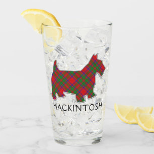 Klan MacKintosh Tartan Scottie Hund Glaskopp