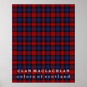 Klan MacLachlan Färg of Scotland Tartan Poster