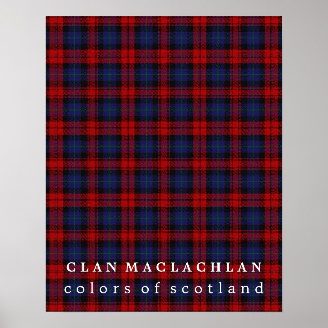 Klan MacLachlan Färg of Scotland Tartan Poster (Framsidan)
