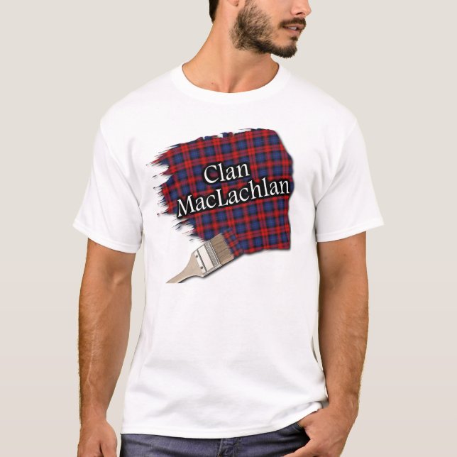 Klan MacLachlan Scottish Tartan Paint Shirt Tee Shirt (Framsida)