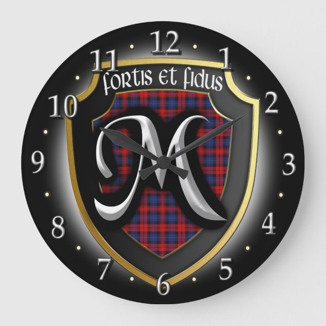 Klan MacLachlan Tartan Clock Stor Klocka (Framsida)